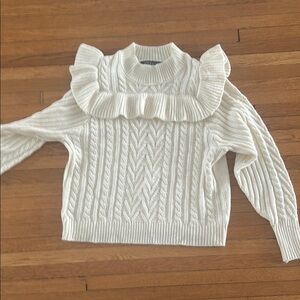 Studio 19 Elegant Cream Cable Knit Sweater